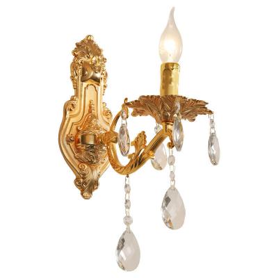 China Lighting Works Professional Hotel Crystal Golden Wall Light Decorative Excellent Workmanship Success for sale