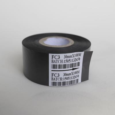 China Compatible 30MM*100M Resin Stamp Black Hot Stamp Ribbon Wax COMPATIBLE For Coding Printer for sale