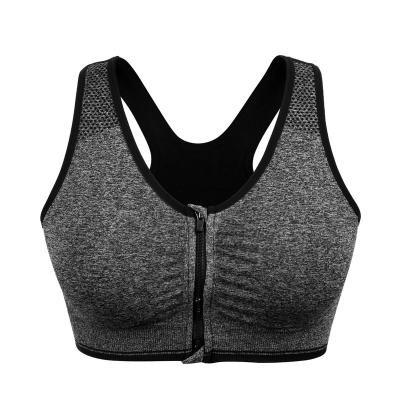 China Breathable Sports Bra Women's Clothing Yoga Bra Tops Sexy Front Zip Plus Size High Impact Gym Fitness Clothing for sale