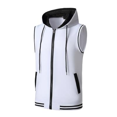 China The new men's sleeveless T-shirt men's sports men's fitness vest solid color breathable cardigan for sale