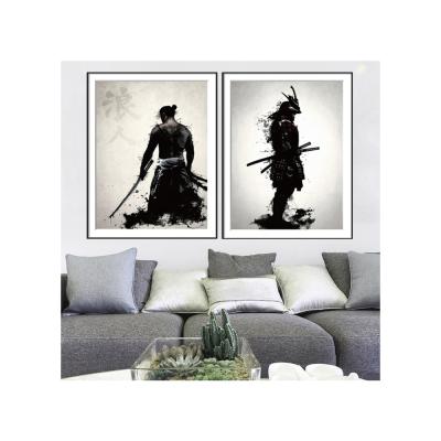 China Eco-friendly Samurai Black And White Decorative Poster Living Room Decor Decorative Painting Paintings For Sale for sale