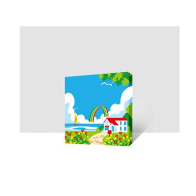 China Most Popular Eco-Friendly Children Diy Painting Landscape By Number 20x20cm Kids Art Kit Children Boys Students With Frame for sale