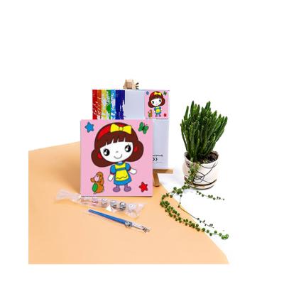 China Eco-friendly 20x20cm Oil Painting DIY Painting By Numbers Kids Cartoon Sight Hand Painted Children Painting Artwork Gift With Sight for sale