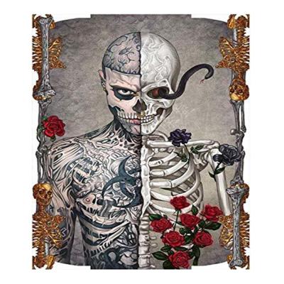 China Modern Wall Decoration Diamond Painting Flower Skeleton Embroidery 5d Full Squareround Drill Halloween Art Home Decor DIY Handmade Kit for sale