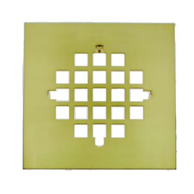 China Modern Shower Drains with Square Strainers, Brushed Gold for sale