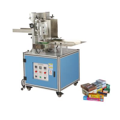 China Semi Automatic Hot Melt Food Glue Box Kraft Paper Folding Box Gluing Machine for sale