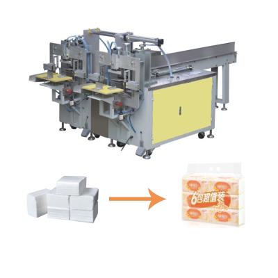 China Semi Automatic Food Tissue Packing Machine Plastic Bags Napkin Soft Pulled Tissue Paper Packing Packing Machine for sale