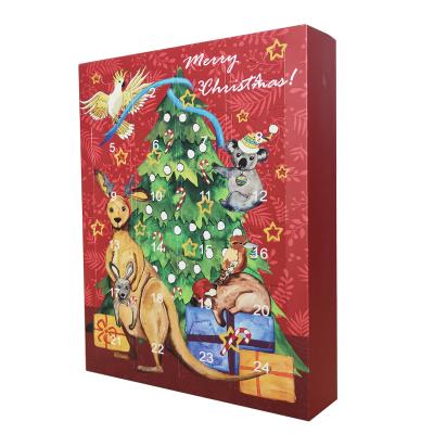 China Recycled Materials Biodegradable Cardboard 24 Days Empty Christmas Advent Calendar Box for sale