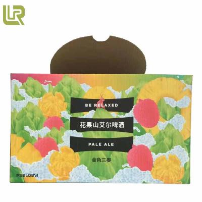 China Eco-Friendly Recycled Materials Bespoke Large Green Fruit Favor Beers Corrugated Boxes Packaging With Lid for sale