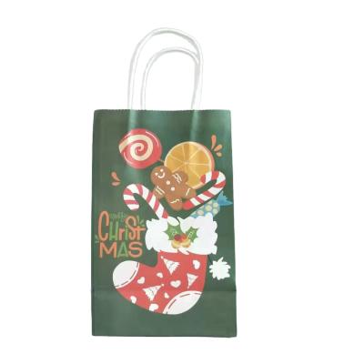 China Recyclable Wholesale Luxury Christmas Gift Shopping Bags With Twisted Handle for sale