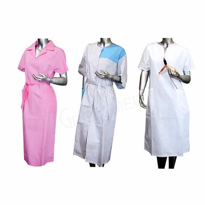 China Hot Sale Field Hospital Short Sleeve Hospital Medical White Pink Nurse Skirt for sale