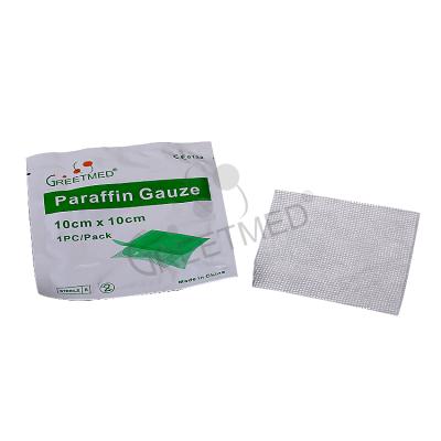 China Factory Price 100% Cotton 10x10 Absorbent Sizes Medical Sterile Paraffin Gauze for sale