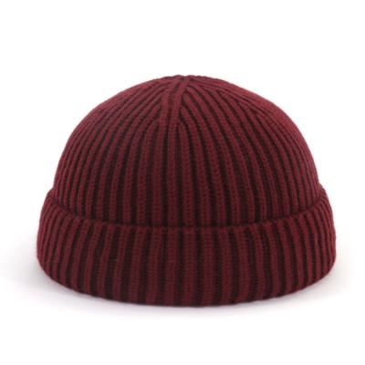 China Picture X1160 X1160 unisex casual knitted hat men and women couple woolen hat bowler leather hat warm knitting hats for sale