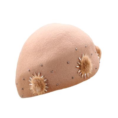 China X5124 COMMON Dome Top Fedora Hat Lady Wool Bucket Hat Adult Women Felt Wool Thrower Hats Fancinators Girls for sale