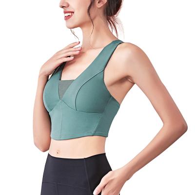 China 2022 High Strength Custom Mesh Women's Breathable Sports Bra Shockproof Running Sports Shaping Vest Fitness Bra for sale