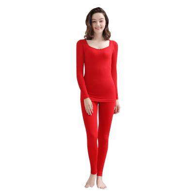 China Antibacterial Thermal Long Johns Sets 2 Pcs Top And Bottom Underwear For Women for sale