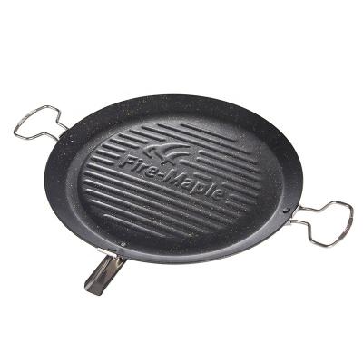 China Non Fire Maple Grill Pan Folding Outdoor Camping Stainless Steel Cookware Fry Pan Aluminum Stick for sale