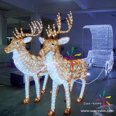 China Led String Light Christmas Horse Carriage Decorations Lit Reindeer Christmas Decoration for sale