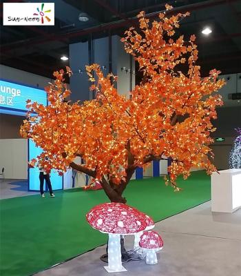 China Beautiful Outdoor Artificial Trees Indoor/Outdoor Decoration With Lights Fancy Led Show Light Tree With High Quality Artificial Red Maple Tree for sale