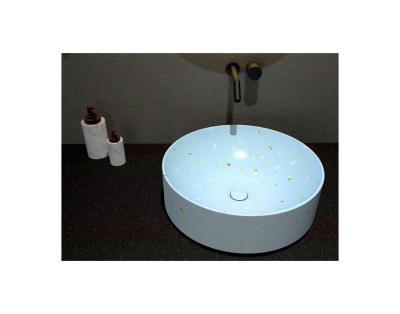 China Durable Environmental Friendly Round Shape Washroom Basin Vanity Top Basin Sink Durable Stone for sale