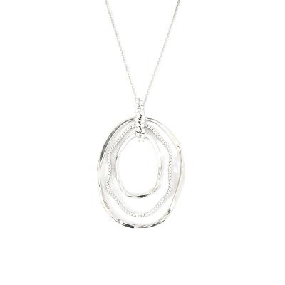 China Simple But Unique Design Europe And America Jewelry 925 Sterling Silver Diamond Paved Pendant Necklace For Gift for sale