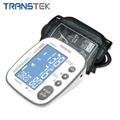 China TRANSTEK 2 Plastic Tooth Arm Cuff Machine Blue Smart Automatic Blood Pressure Monitor Users 250 Readings Plastic for sale