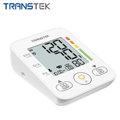 China TRANSTEK 2 Users+Guest Digital BP Control Machine Automatic Blood Pressure Monitor 250 Readings MedM App Tooth Plastic Blue Arm Cuff for sale