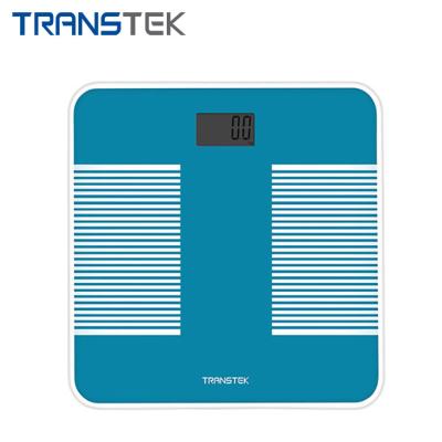 China TRANSTEK 180Kg 396Lb Digital Tempered Glass Balance Personal Adult Electronic Body Weight Scale 300x300x23.5mm for sale