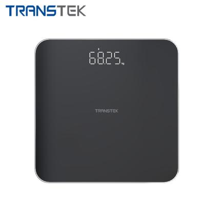 China TRANSTEK 6mm Tempered Glass Weighing Machine Electronic Personal Smart Digital Bathroom Body Weight Scale 300*300*25.1mm for sale