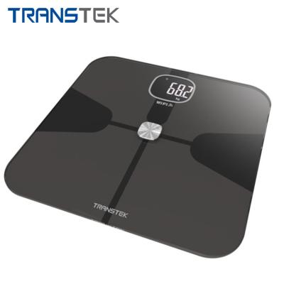 China Wifi TRANSTEK WiFi Smart Tuya LCD 180kg Body Fat Weight Balance BMI Electronic Scale for sale