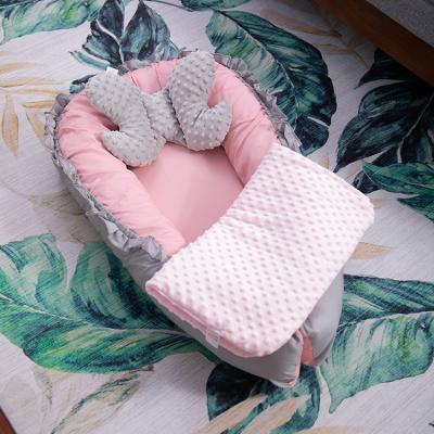 China Snoozzz Pink Baby Sofa Crib Toddler Nest Sleeper Portable Crib Eco-Friendly/Breathable Eco-Friendly Blanket/Soft/Foldable/Removable for sale