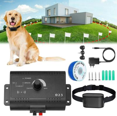 China Durable Electric Dog Fence 023 Waterproof Training Collar Noise Shocked Electronic Pet Fence System Containment For 1/2/3 Dog for sale