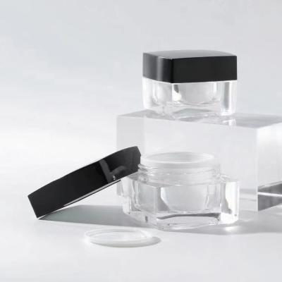 China 2021 New Recyclable PMMA Square Glass Designed Luxury Bottle For Cosmetic Skin Care for sale