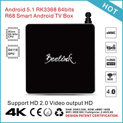 中国 Beelink R68 人間の特徴をもつスマートな TV 箱 RK3368 64Bits Octa の中心のメディア プレイヤー 販売のため