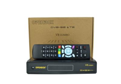 China Openbox V8 Combo DVB S2 + DVB T2  Twin Tuner Digital Decoder W/ DLNA / IP / WEBTV / 3G / Camera - Black for sale