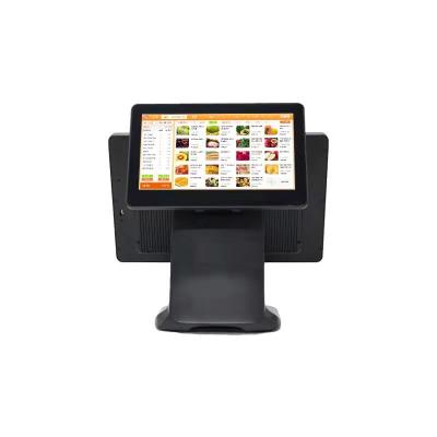 China Dual Screen 15 Inch Pos Terminal All In One Pos 10-Point Capacitive Touch Screen Pos System for sale