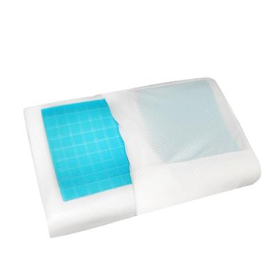 China Anti-Apnea Memory Foam Gel Pillow Tencel Cover Wave Shape Cooling Pillow For Home Hotel for sale