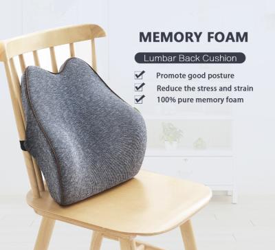 China New Design Massage Memory Foam Lumbar Cushion With Buckle For Car Seat Chair Back Support Cushion for sale