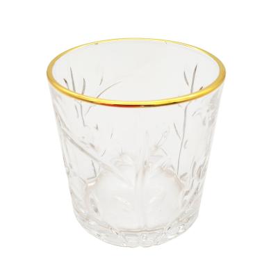 China Top Quality Popular Hot Sales 12oz Whiskey Glass With Gold Rim Wholesale Suppliers for sale