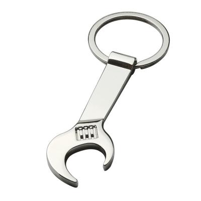 China Zinc alloy Factory cheap wrench shape bottle opener keychain for sale