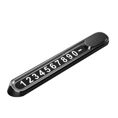 China Aluminum alloy zinc alloy material luminous slide hidden car temporary parking phone number plate card sign for sale