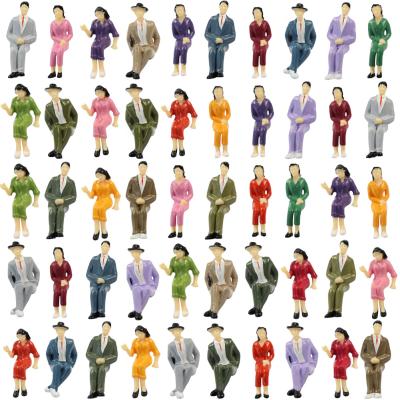 China Model Train Railway G Scale Model TOY P2526 Sitting Figures 1:25 Painted Seated People for sale