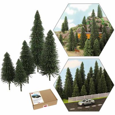 China S0804 HO O N Z Scale Model Railroad Layout Street Tree Model Artificial Pine Trees Dark Green S0804-20 for sale