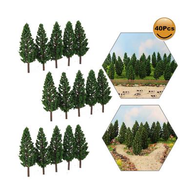 China 1:87 TTT HO Scale Model Green Pine Artificial Tree S7828-40 Railway Train Layout 7cm Model S7828 for sale