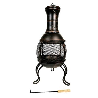 China Modern Indoor Smokeless Pellet Stocked Carbon Steel Clay Metal Sphere Patio Furniture With Round Mini Fire Pit Grill Grate Mesh for sale