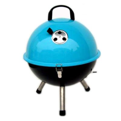 China Easily Assembled 12 14 Inch Charcoal Picnic Three Legs Small Round Shape Ball Grill Barbecue Mini Portable Iron Round Outdoor Folding Table Top for sale