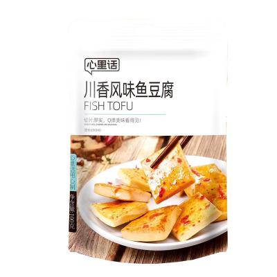 China Sichuan Flavor Cooked Fish Tofu 100g Bags Of Seafood Fisheries Products Snacks for sale