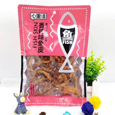 China Net Fried Snacks Spicy Fish Skin Goldfish Dried Aquatic Fish Snacks 100g Bag for sale