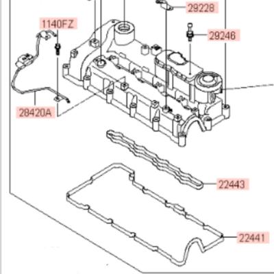 China Genuine New 224102F701 22410-2F701 Engine Valve Cover Assembly for Hyundai Tucson Santa Fe KIA Sedona Sportage Sorento en venta