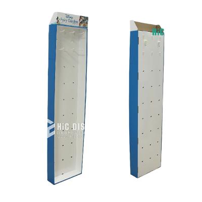 China Gray Cardboard Stand 48 Inch Promotion Hanging Personal Care Cardboard Wall Mounted Paper Display With Hooks for sale